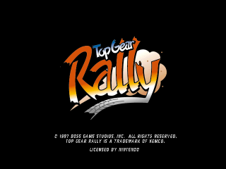 Top Gear Rally title screen for Nintendo 64